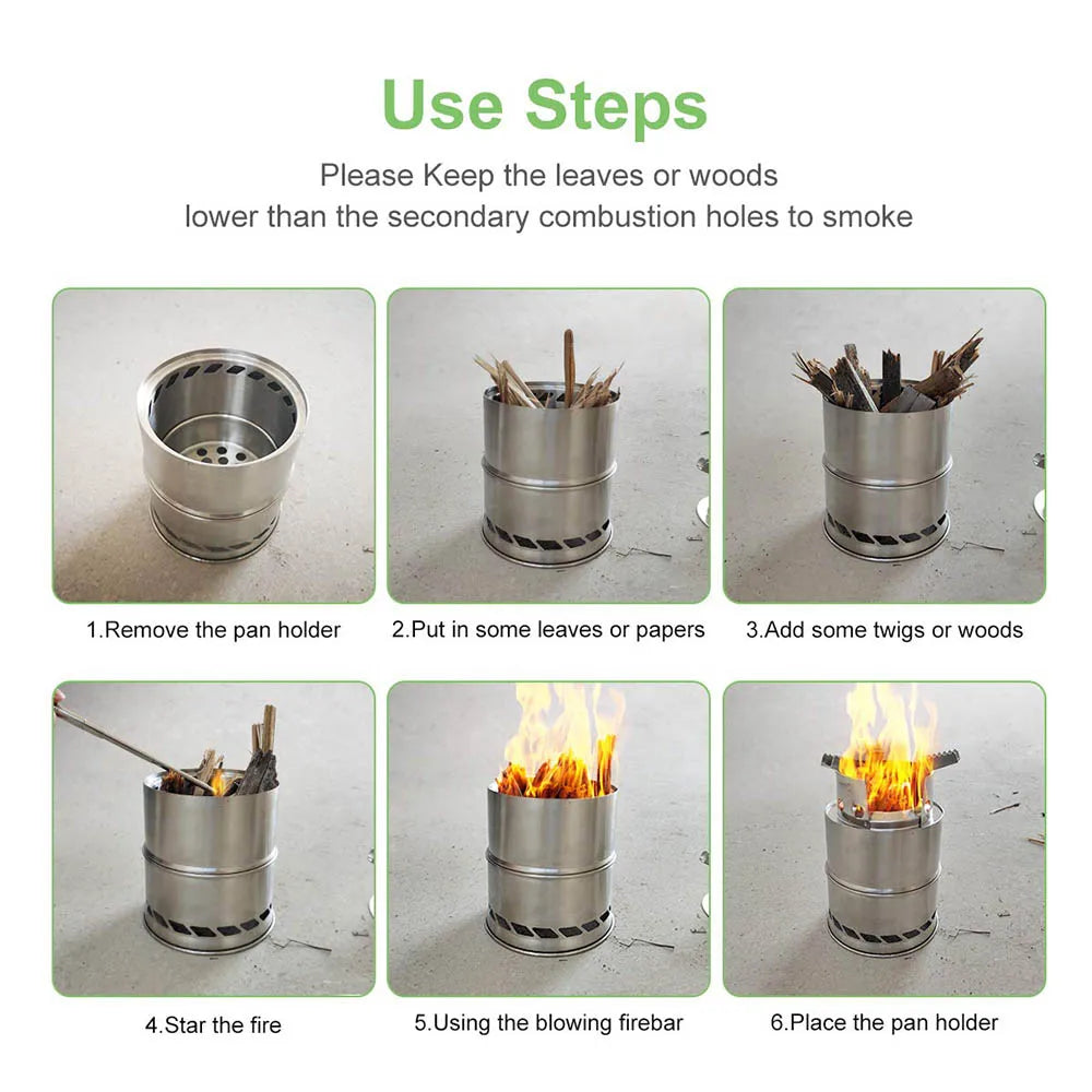 Camp Stove — Portable Wood Burning Stove