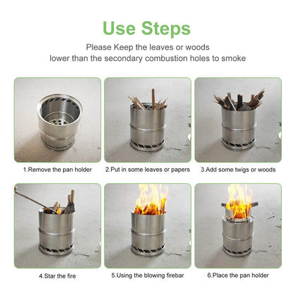 Camp Stove — Portable Wood Burning Stove